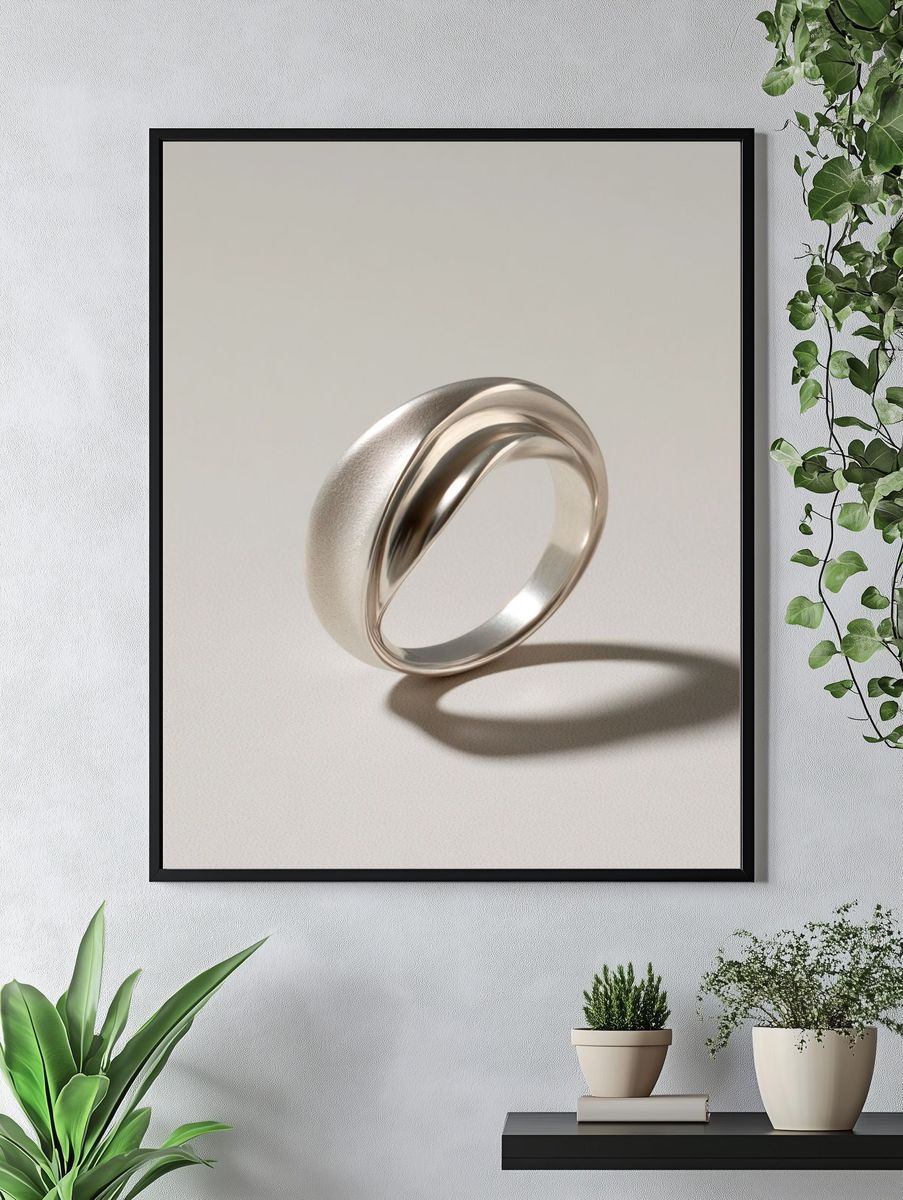 Silver Ring Minimalist Print. — room view 4