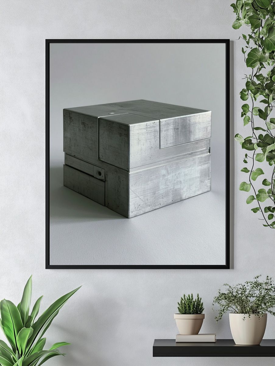 Metal Cube Still Life Poster. — room view 4