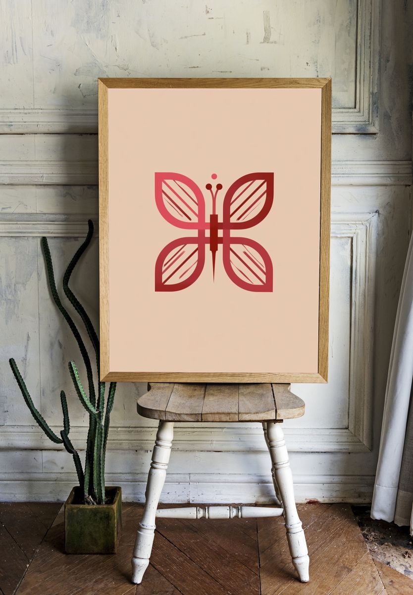 Butterfly Minimalist Print. — room view 1