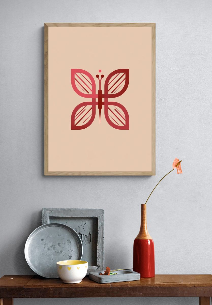 Butterfly Minimalist Print. — room view 3