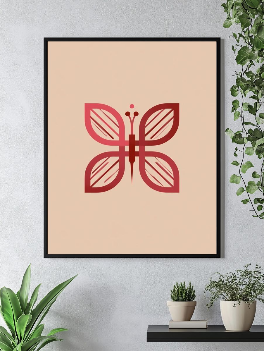 Butterfly Minimalist Print. — room view 4