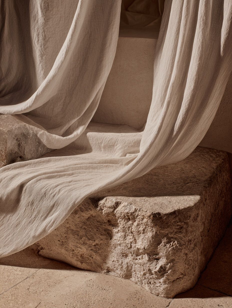 Draped Linen Still Life Print. poster — minimalist art