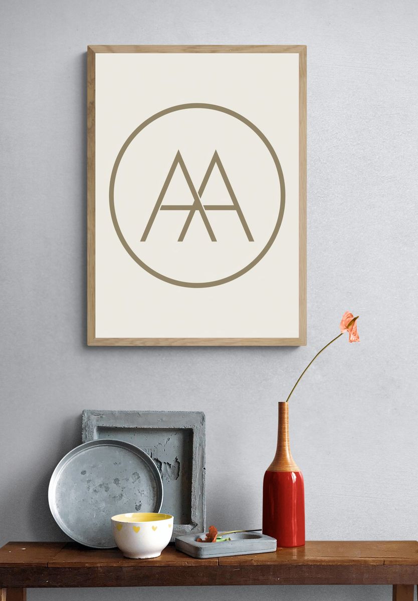 Minimal Monogram Circle Print. — room view 3