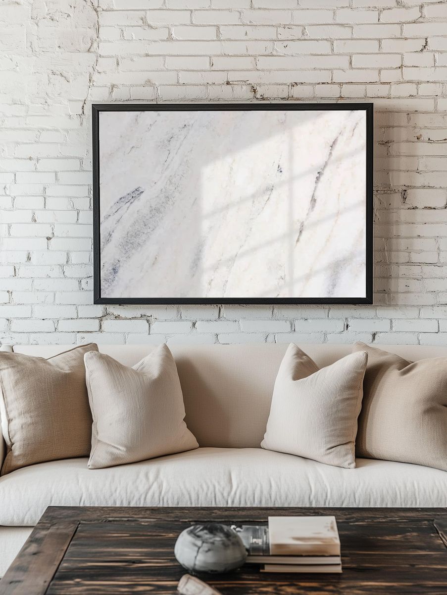 Window shadow white marble background. — room view 1