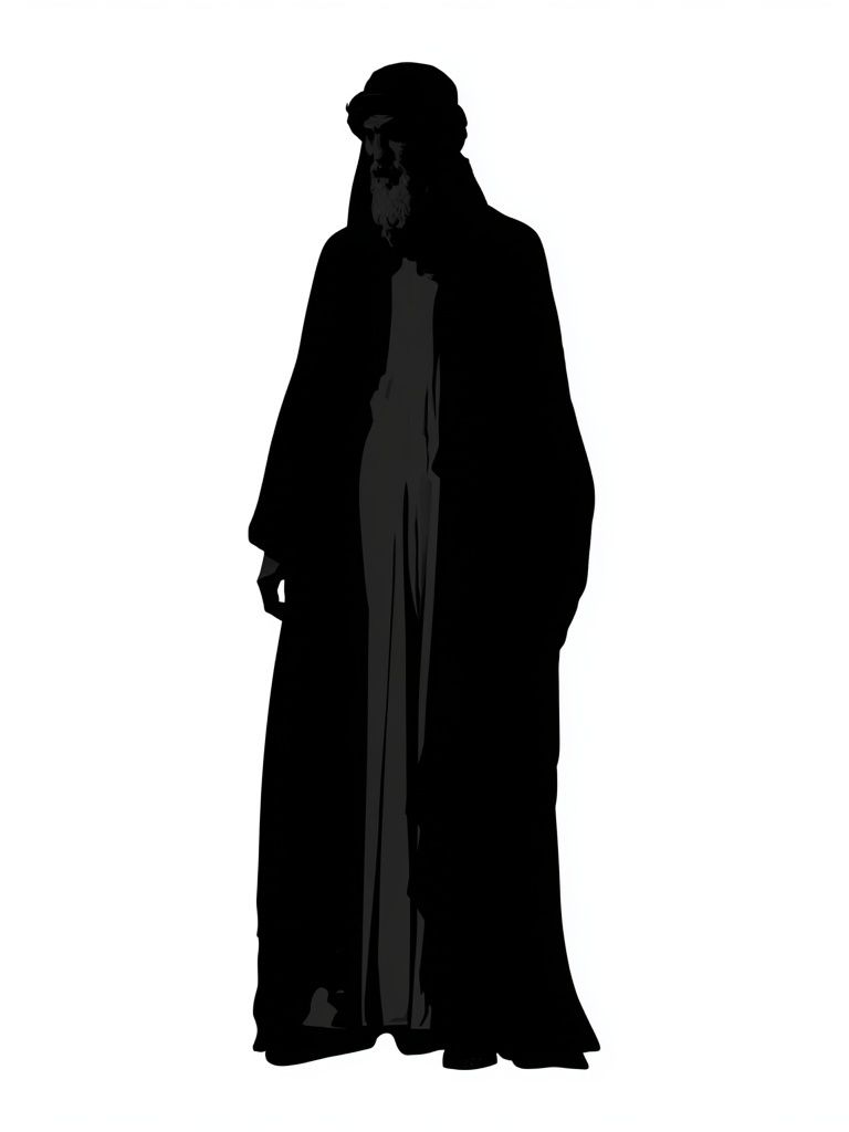 Mystic Cloaked Figure Minimalist Print. poster detail