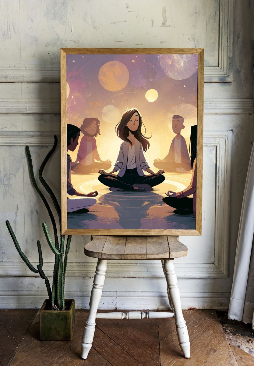 Meditation Circle Illustration Poster. — room view 1