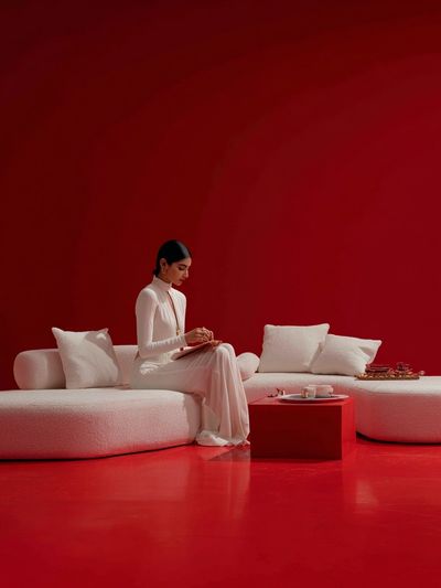 Red Minimalist Interior Poster