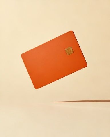 Floating Orange Card Minimalist Print. poster detail