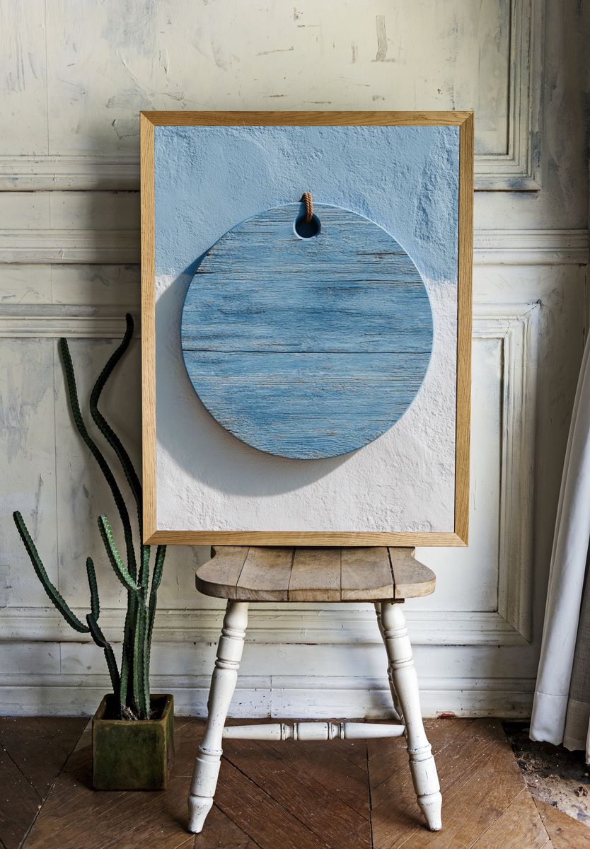Blue Coastal Wall Hanging Print. — room view 1