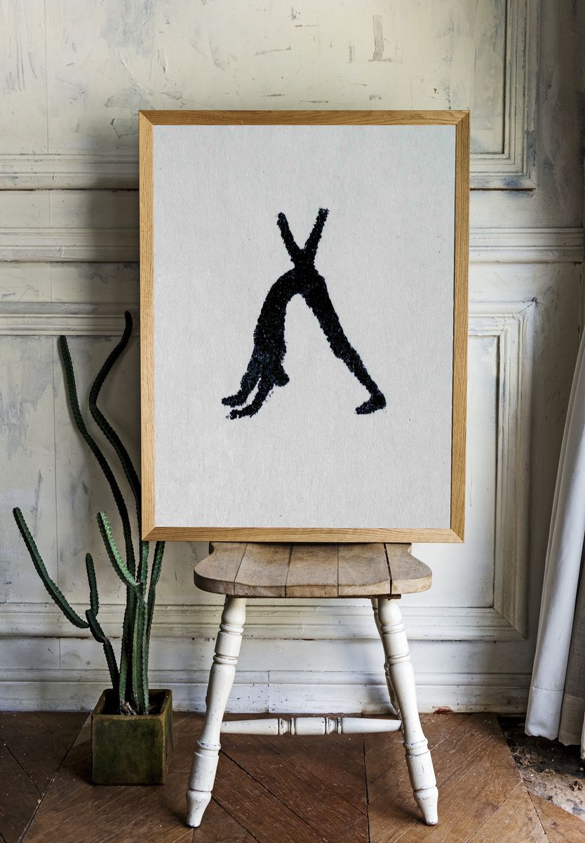 Minimalist Black Figure Print. room preview