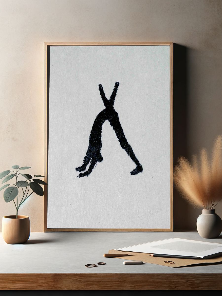 Minimalist Black Figure Print. — room view 2