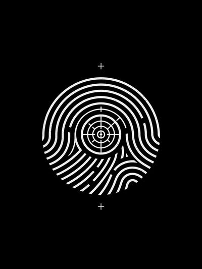 Fingerprint Target Minimalist Poster. poster