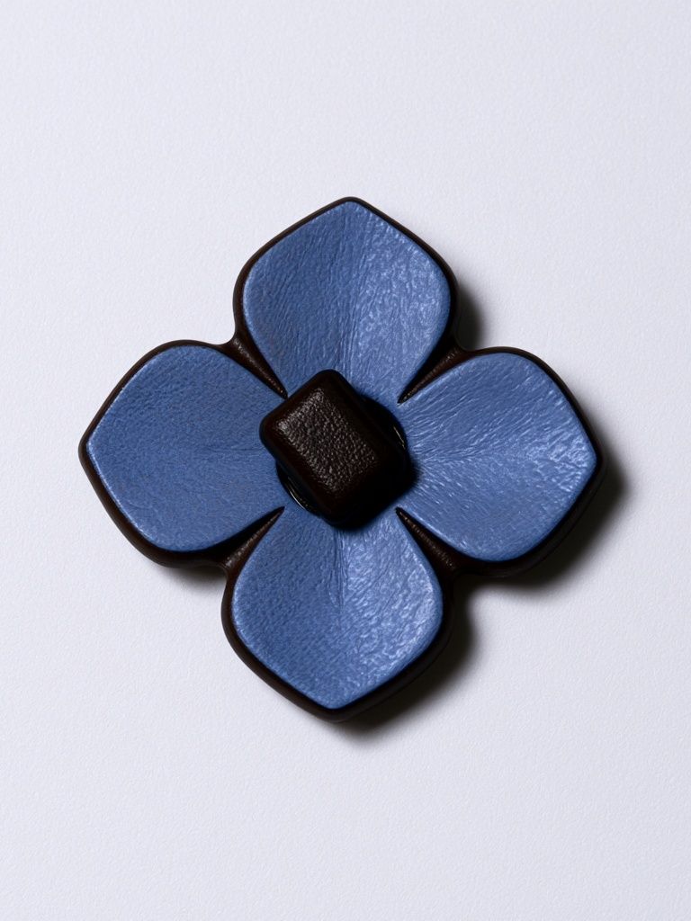 Blue Floral Emblem Minimalist Print. poster — minimalist art