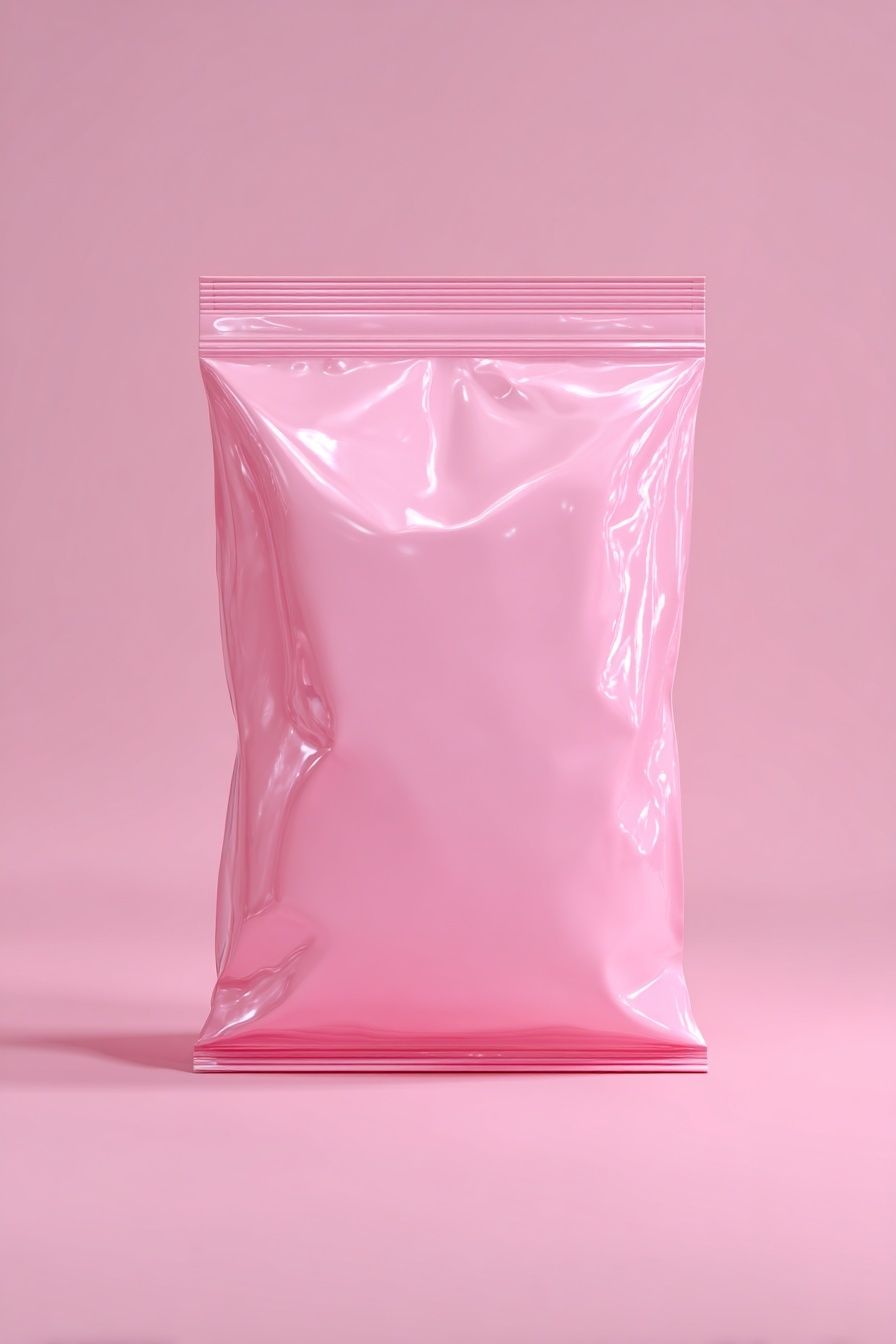 Pink Plastic Bag Minimalist Poster. poster detail