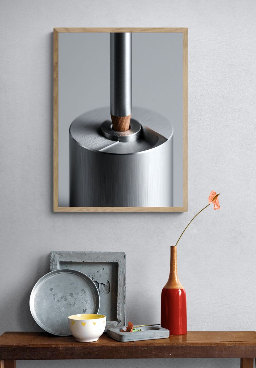 Minimalist Metal Sculpture Print. — room view 3