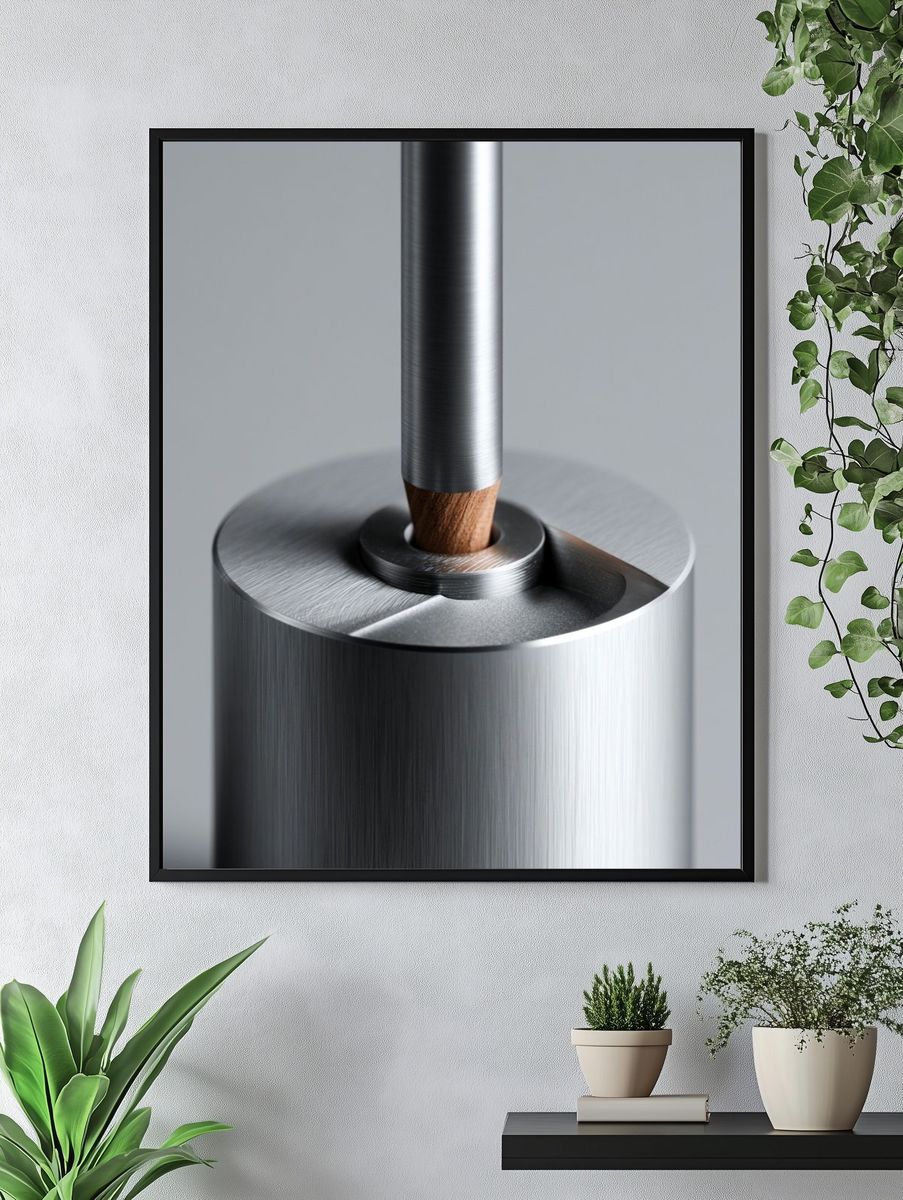 Minimalist Metal Sculpture Print. — room view 4