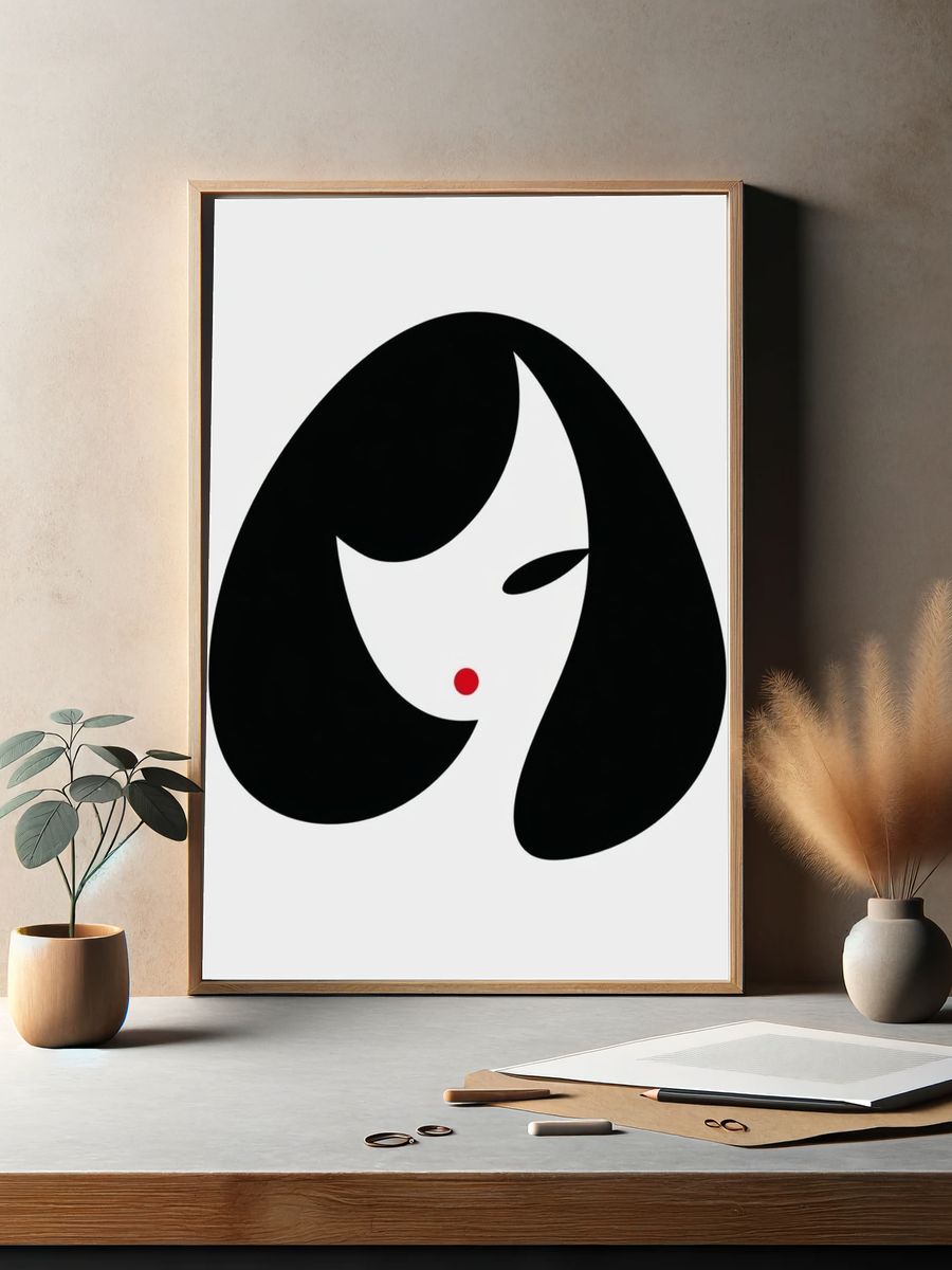 Minimalist Woman Face Poster. — room view 2