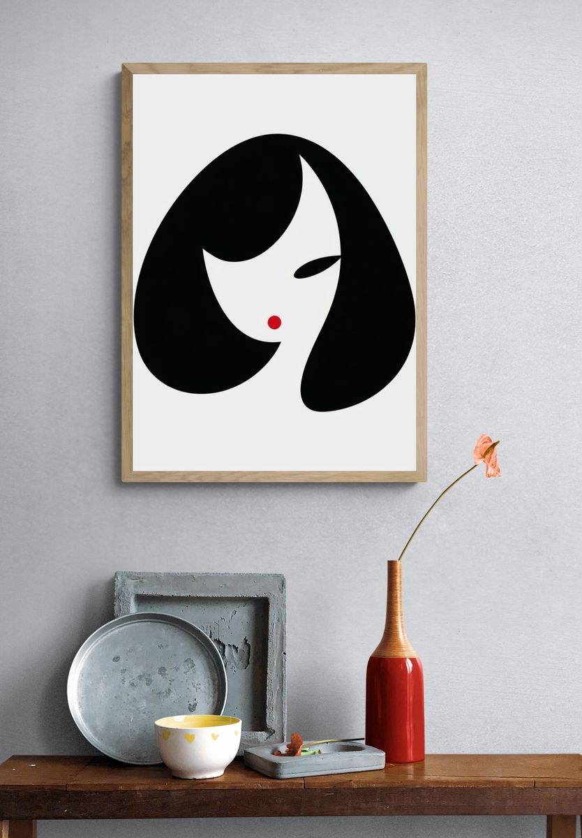 Minimalist Woman Face Poster. — room view 3