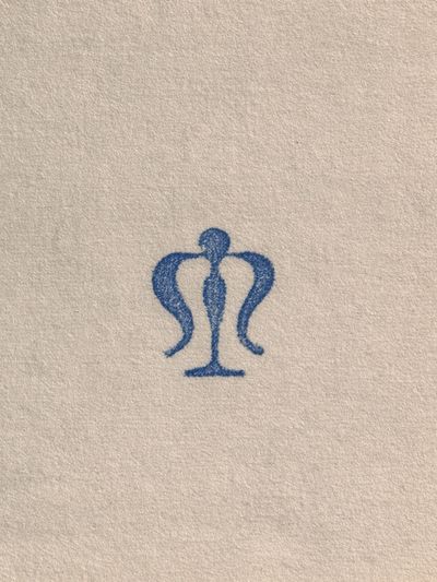Blue Crown Emblem Minimalist Print. poster