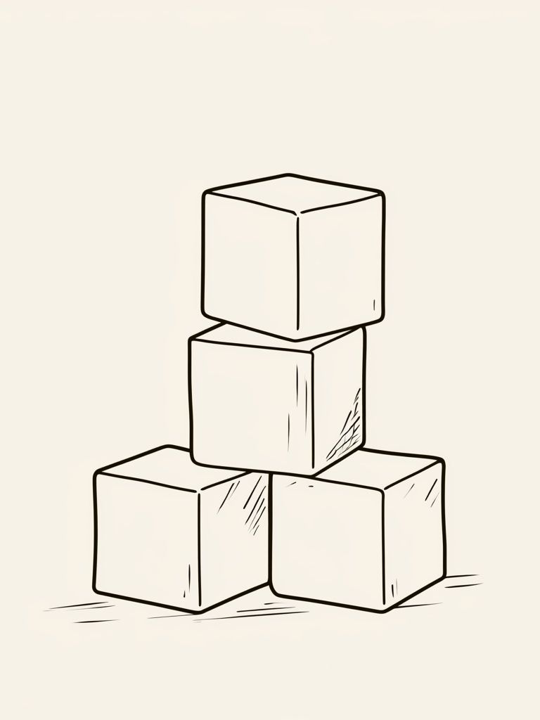 Stacked Cubes Minimalist Print. poster — minimalist art
