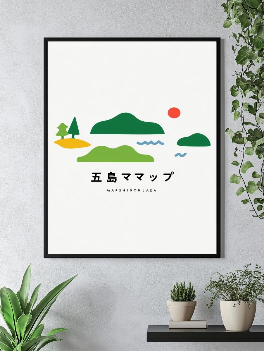 Mishima Islands Minimalist Print. — room view 4
