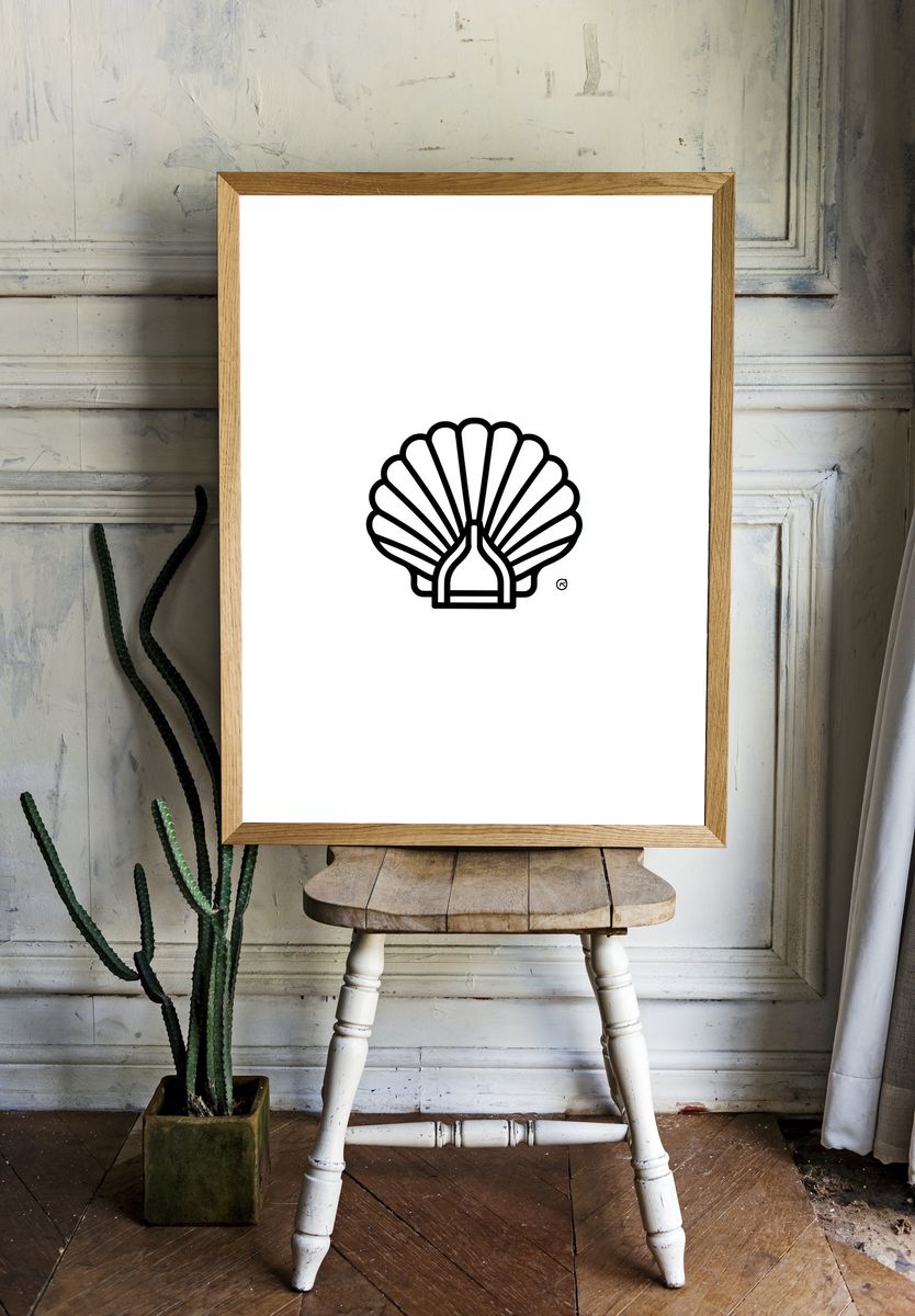 Shell Emblem Minimalist Print. — room view 1