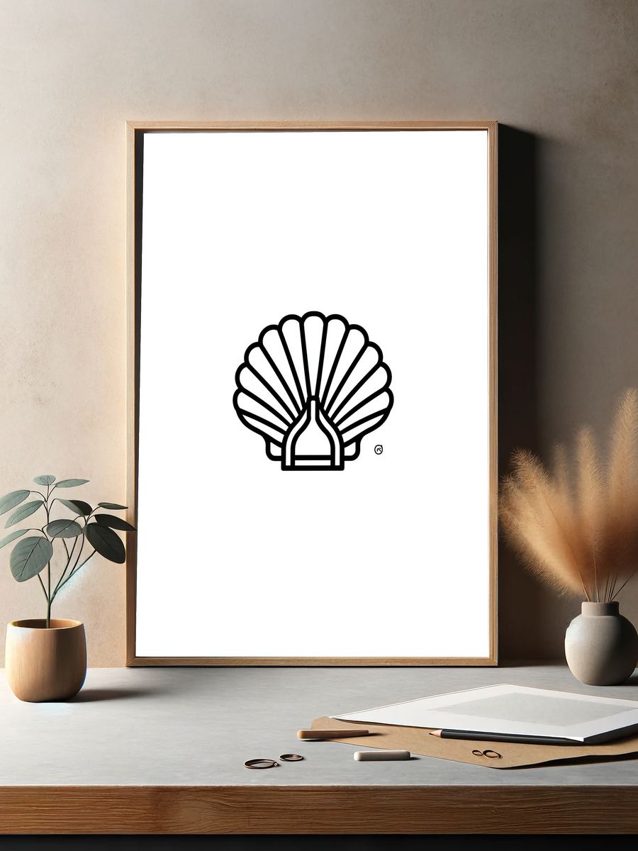 Shell Emblem Minimalist Print. — room view 2