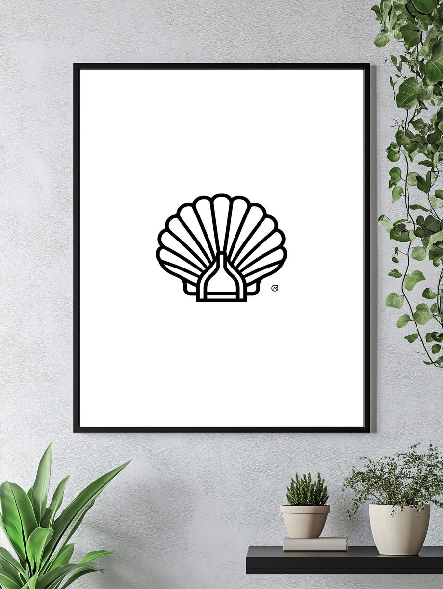 Shell Emblem Minimalist Print. — room view 4