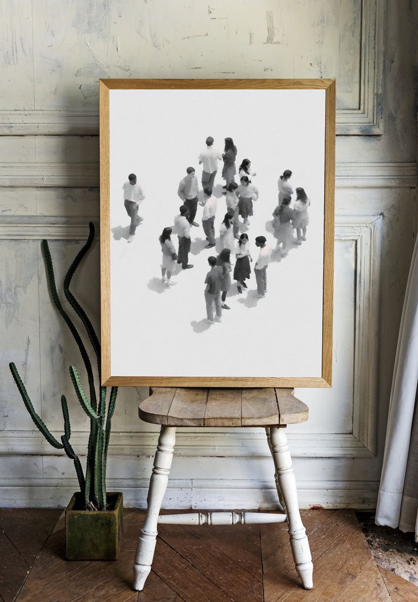 Crowd Study Minimalist Print. — room view 1