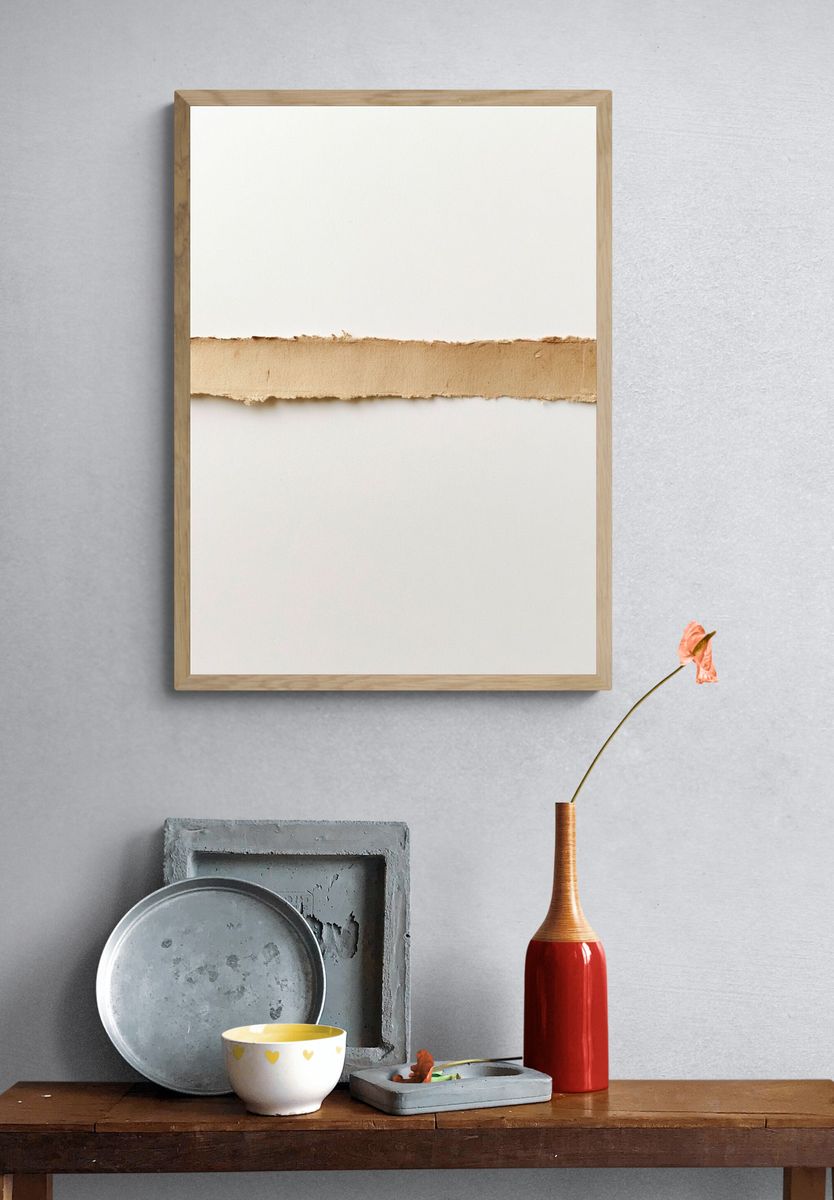 Torn Paper Strip Minimalist Print. — room view 3