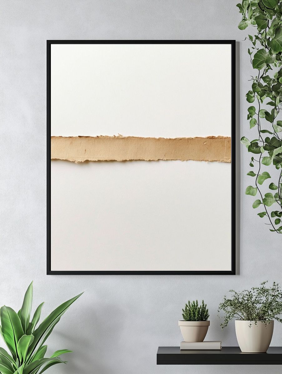 Torn Paper Strip Minimalist Print. — room view 4