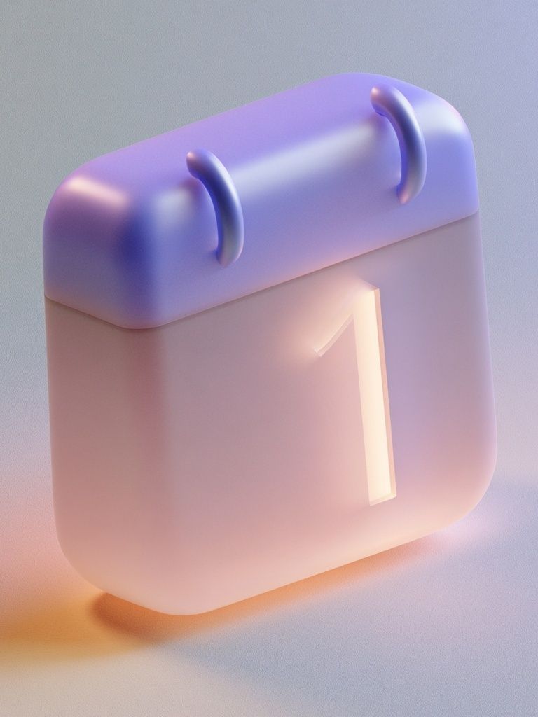 Pastel Calendar Icon Minimalist Print. poster detail