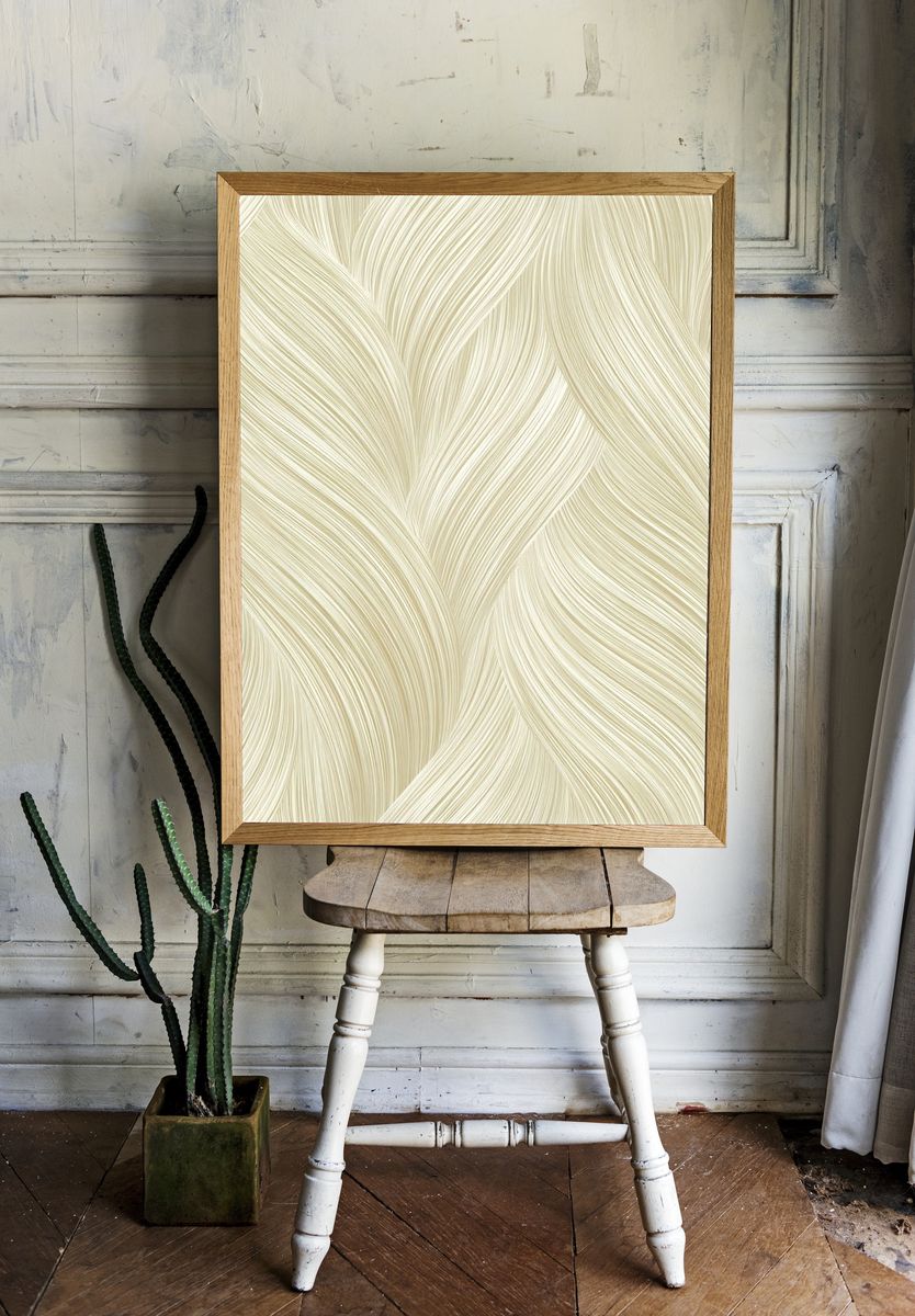 Elegant Waves — Minimalist Print. room preview