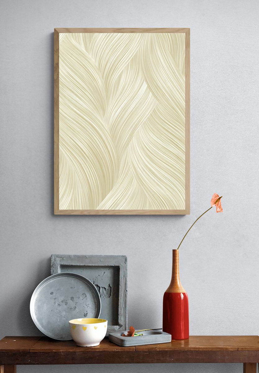 Elegant Waves — Minimalist Print. — room view 3