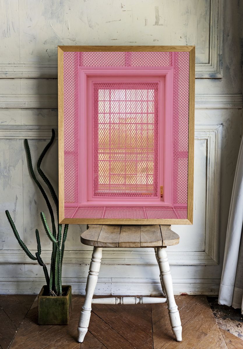 Pink Window — Minimalist Print. — room view 1
