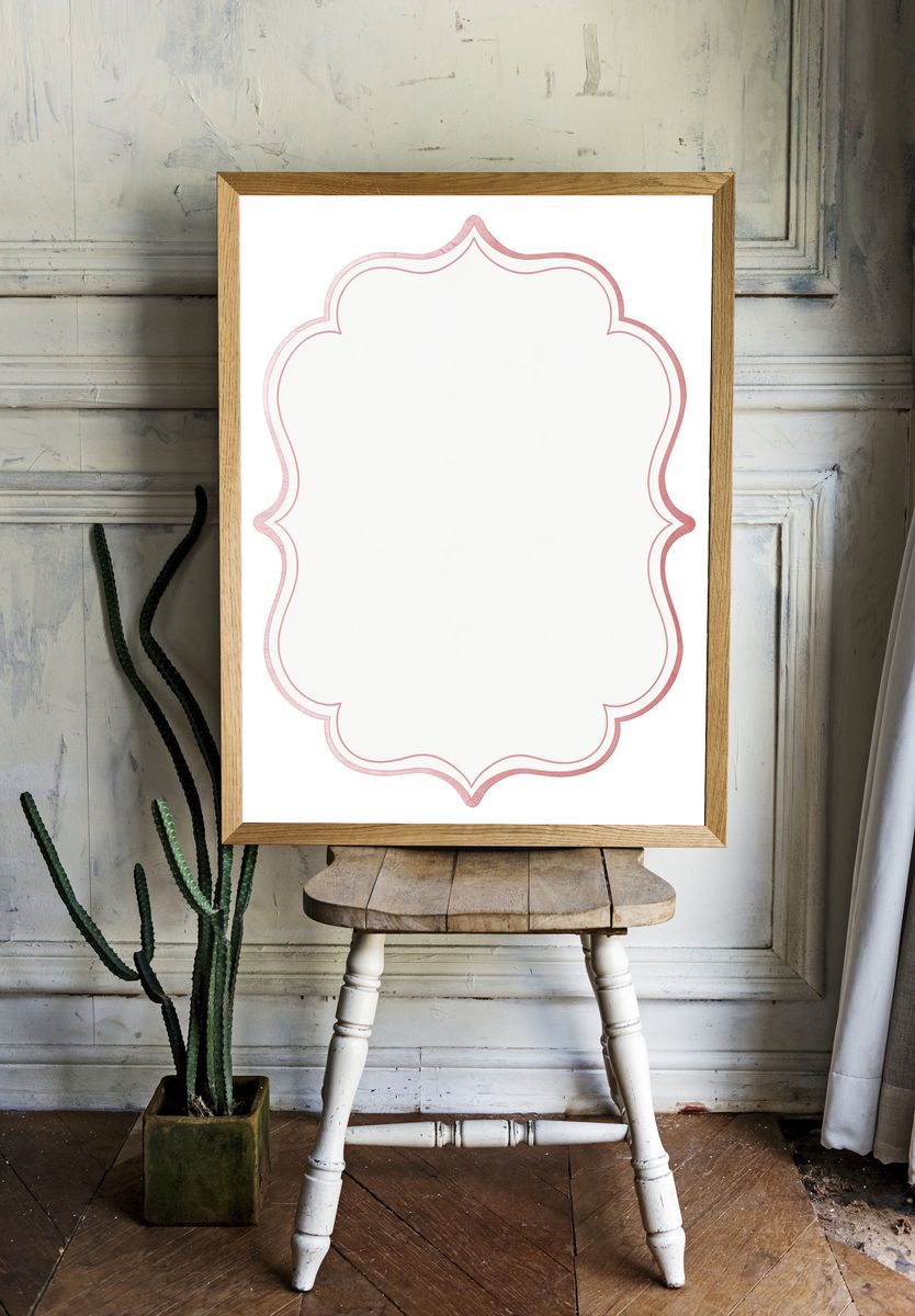 Pink Ornamental Frame Poster. — room view 1