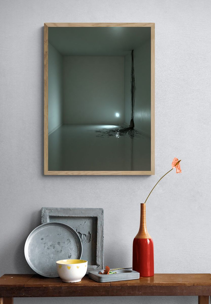 Minimalist Dark Room Print. — room view 3