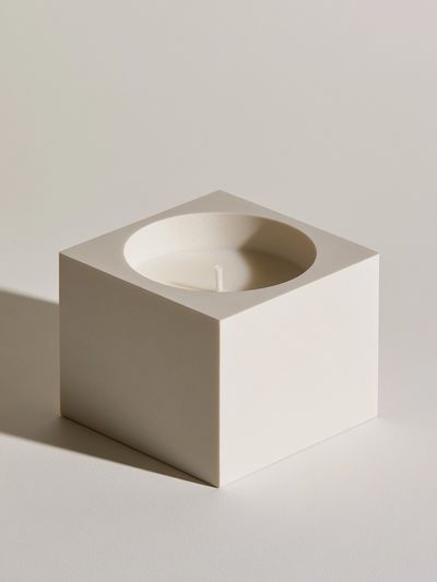 Minimal White Candle Still Life Poster. poster