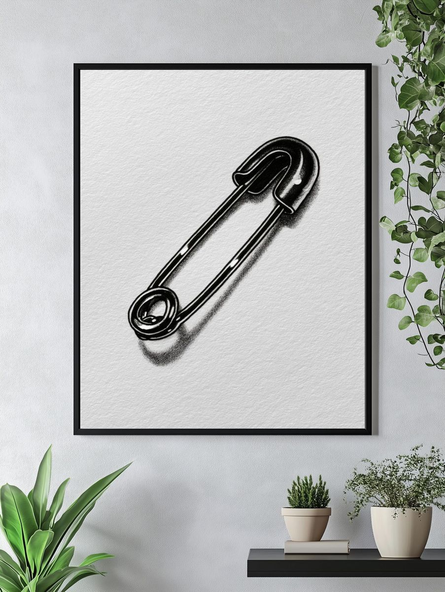 Safety Pin Minimalist Print. — room view 4