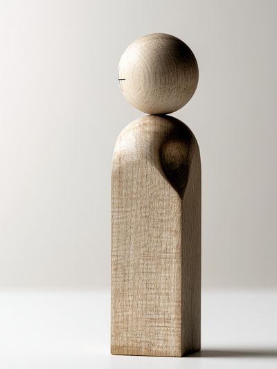 Wooden Figure Minimalist Print. poster