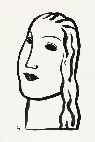 Woman's head (1891–1941) drawing high. poster
