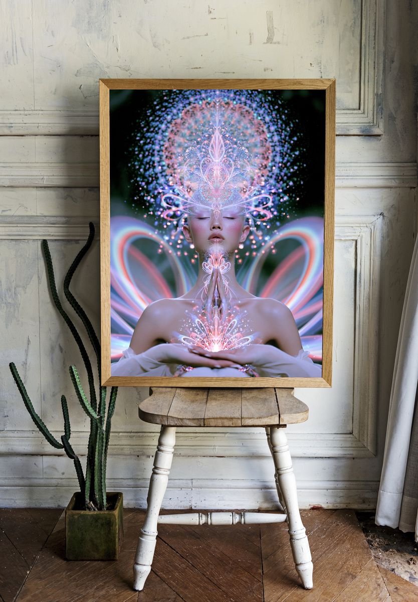 Cosmic Meditation Portrait Print. — room view 1