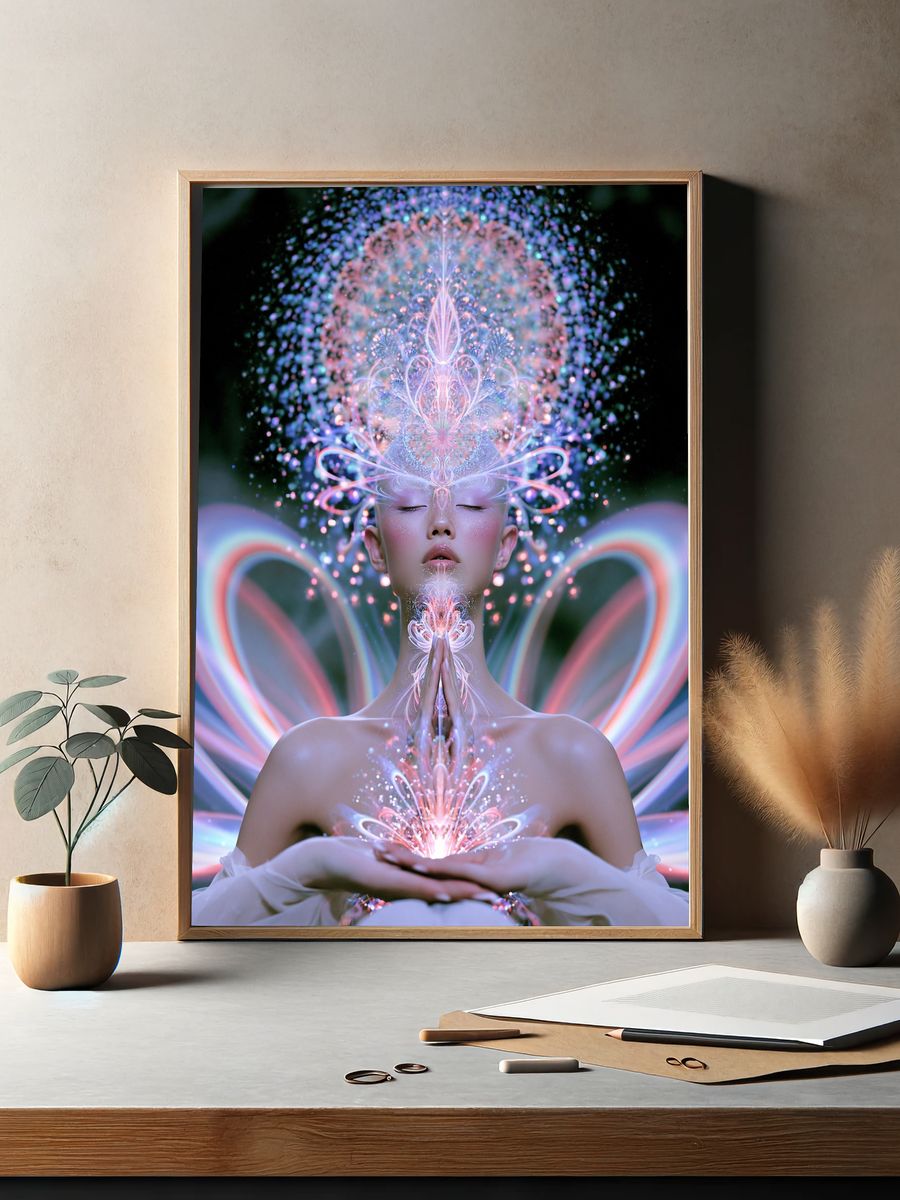 Cosmic Meditation Portrait Print. — room view 2