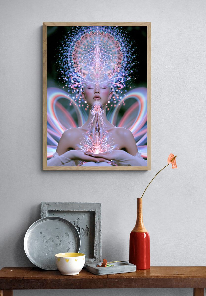 Cosmic Meditation Portrait Print. — room view 3