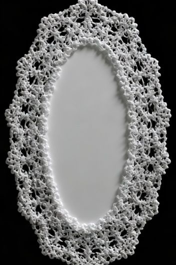 Lace Oval Mirror Minimalist Print. poster detail