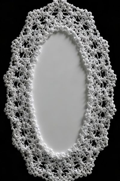 Lace Oval Mirror Minimalist Print.
