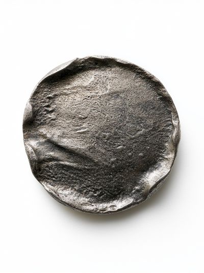 Textured Stone Disc Minimalist Print. poster