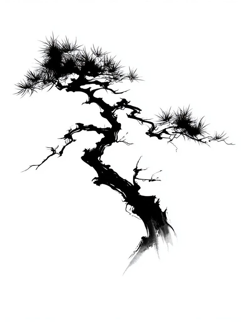 Bonsai Ink Minimalist Print. poster — minimalist art