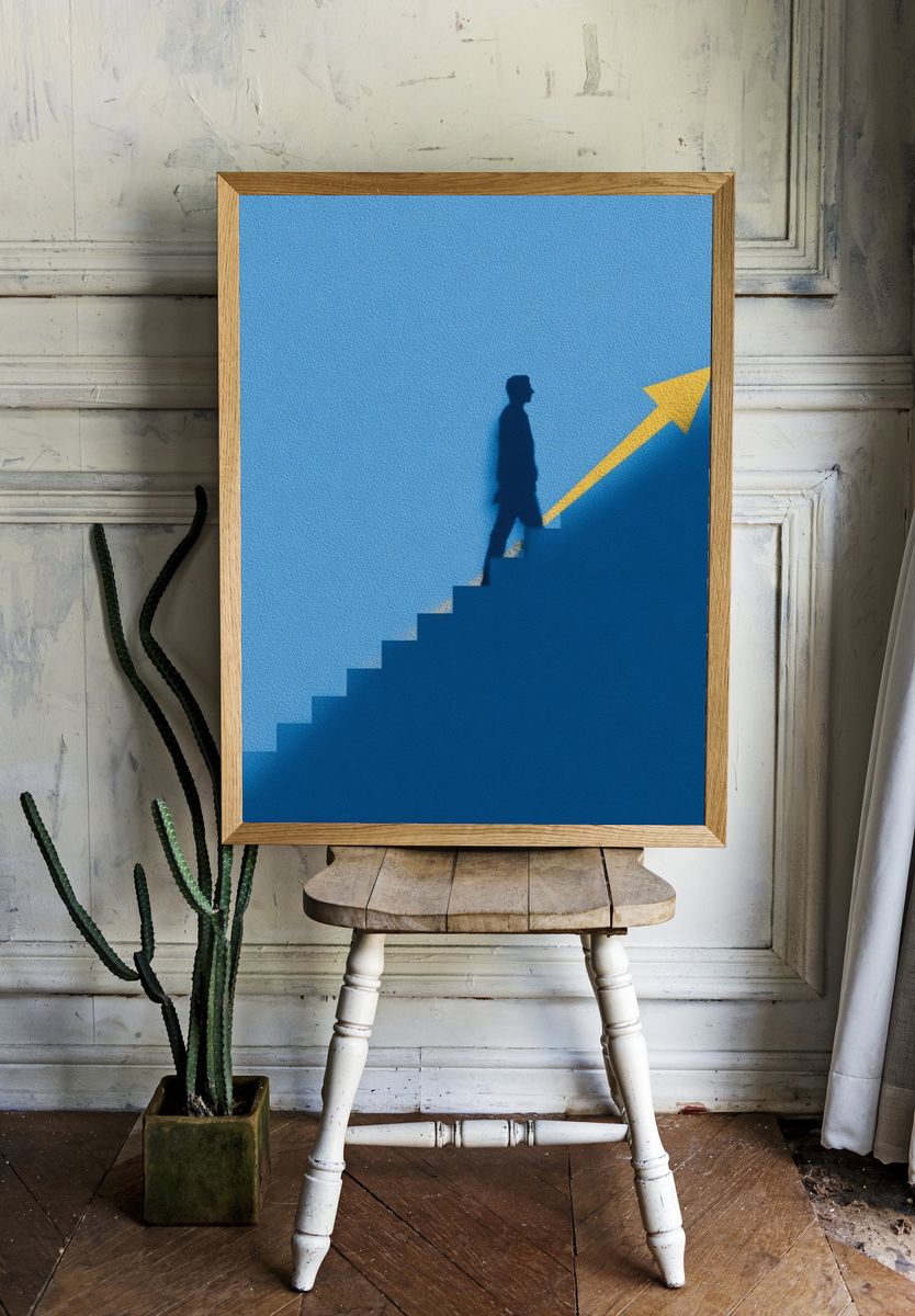 Upward Journey Minimalist Poster. — room view 1