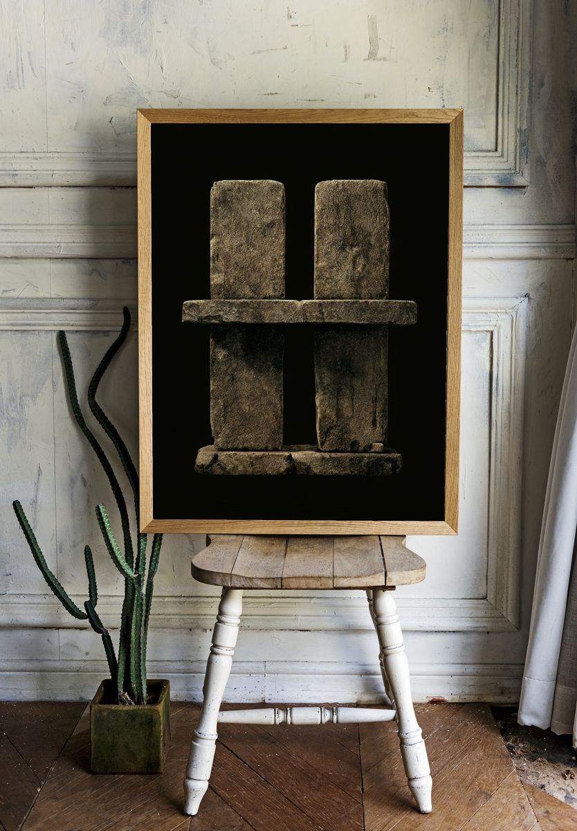 Stone Totem Minimalist Print. — room view 1